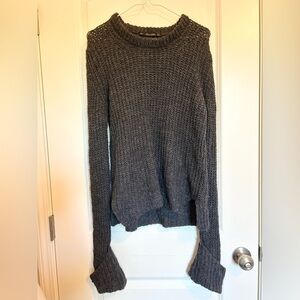 Lara Knit long sleeve oversized Sweater in Charcoal Gray